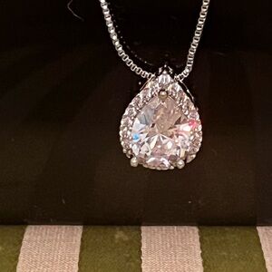 Elegant Silver Teardrop Pendant Necklace